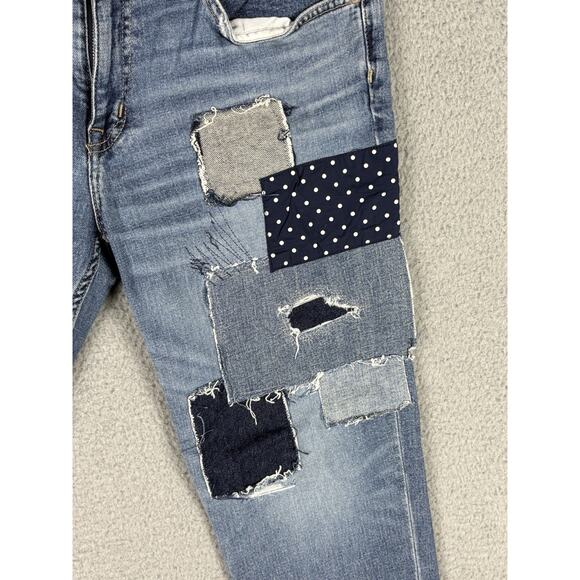 Lauren Ralph Lauren Jeans Women's 8P Patchwork Logo Black Label Distressed - Picture 6 of 13